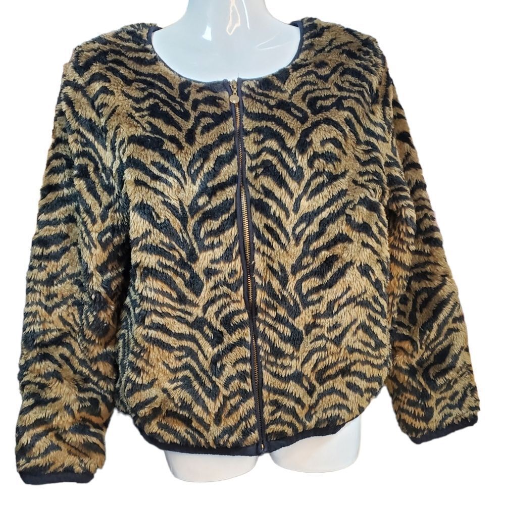 POOOLS faux fur zip up jacket M